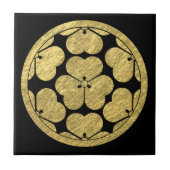 Chosokabe Mon Japanischer Samurai-Clan Fliese (Vorderseite)