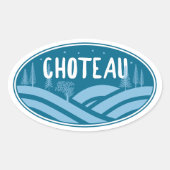 Choteau Montana Outdoors Ovaler Aufkleber (Vorderseite)