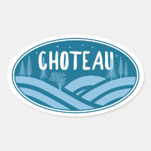 Choteau Montana Outdoors Ovaler Aufkleber