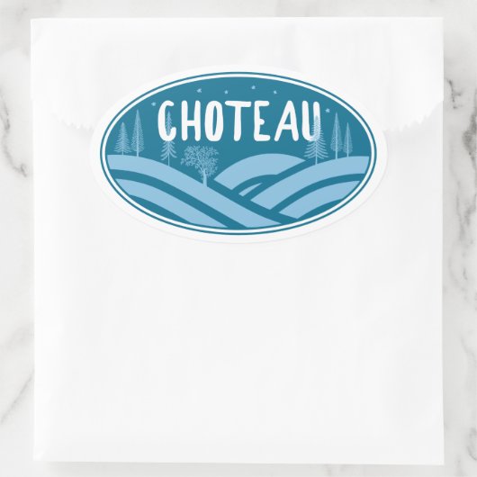 Choteau Montana Outdoors Ovaler Aufkleber (Tasche)