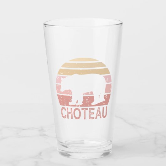 Choteau Montana Retro Bär Glas (Vorderseite)