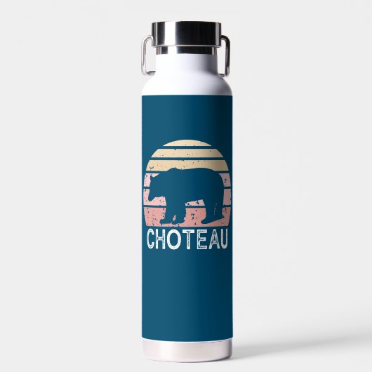 Choteau Montana Retro Bär Trinkflasche (Vorne)