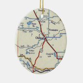 Choteau Montana Vintage Karte Keramik Ornament (Rechts)