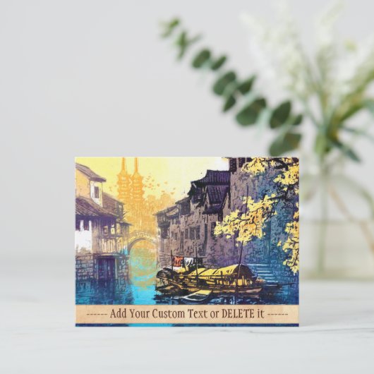 Chou Xing Hua Suzhou Landschaft Fluss Sonnenunterg Postkarte (Stehend Vorderseite)