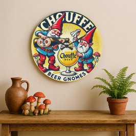 Chouffe Beer Gnomes Theme Design Große Wanduhr