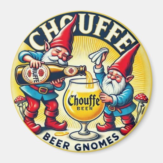 Chouffe Beer Gnomes Theme Design Magnet (Vorne)