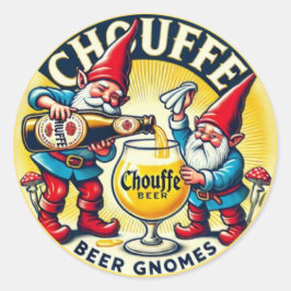 Chouffe Beer Gnomes Theme Design Runder Aufkleber