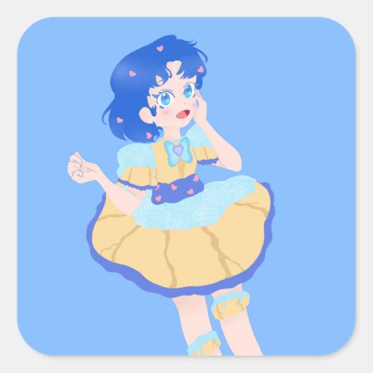 Choux Mercury Quadratischer Aufkleber (Vorderseite)