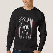 Chow Chow American Flag - Patriotic USA Dog Lover Sweatshirt (Vorderseite)