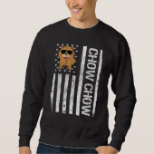 Chow Chow American USA Flag Funny Chow Chow Dog Lo Sweatshirt (Vorderseite)