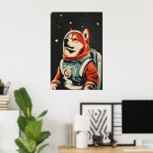Chow Chow Astronaut Poster, Chow Chow Retro Print Poster (Heimbüro)