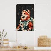 Chow Chow Astronaut Poster, Chow Chow Retro Print Poster (Küche)