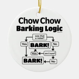 Chow Chow Barking Logic Keramik Ornament