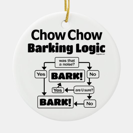 Chow Chow Barking Logic Keramik Ornament (Vorne)