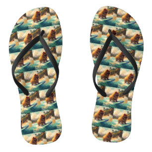Chow Chow Beach Surfen Malerei Badesandalen