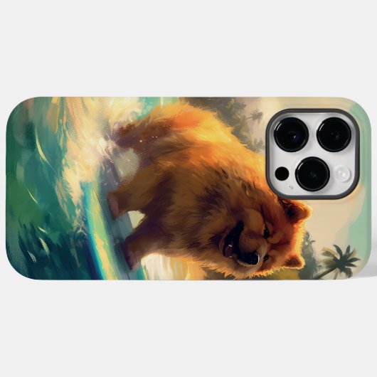 Chow Chow Beach Surfen Malerei Case-Mate iPhone Hülle (Rückseite (Horizontal))