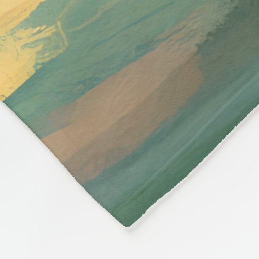 Chow Chow Beach Surfen Malerei Fleecedecke (Ecke)