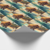 Chow Chow Beach Surfen Malerei Geschenkpapier (Ecke)