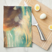 Chow Chow Beach Surfen Malerei Geschirrtuch (Viertel Falte)