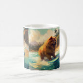 Chow Chow Beach Surfen Malerei Kaffeetasse (VorderseiteRechts)
