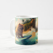 Chow Chow Beach Surfen Malerei Kaffeetasse (Vorderseite Links)