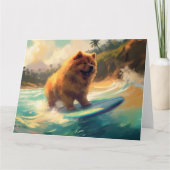 Chow Chow Beach Surfen Malerei Karte (Vorderseite)