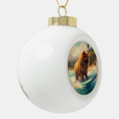 Chow Chow Beach Surfen Malerei Keramik Kugel-Ornament (Links)