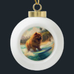 Chow Chow Beach Surfen Malerei Keramik Kugel-Ornament<br><div class="desc">Tauchen Sie ein in die spielerische Welt des Kaninchen-Abenteuers mit diesem faszinierenden Bild. Ein gepflegter Hund geht zu den Wellen und reitet geschickt auf einem sonnengeküssten Strand. Das lebendige Kunstwerk vereint wunderbar das Wesentliche der Erregung am Strand, während der Hund furchtlos auf den Wellen reitet und den Geist von Spaß...</div>