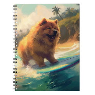 Chow Chow Beach Surfen Malerei Notizblock