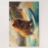 Chow Chow Beach Surfen Malerei Puzzle (Vertikal)