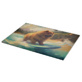 Chow Chow Beach Surfen Malerei Schneidebrett (Ecke)