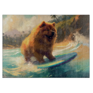Chow Chow Beach Surfen Malerei Schneidebrett