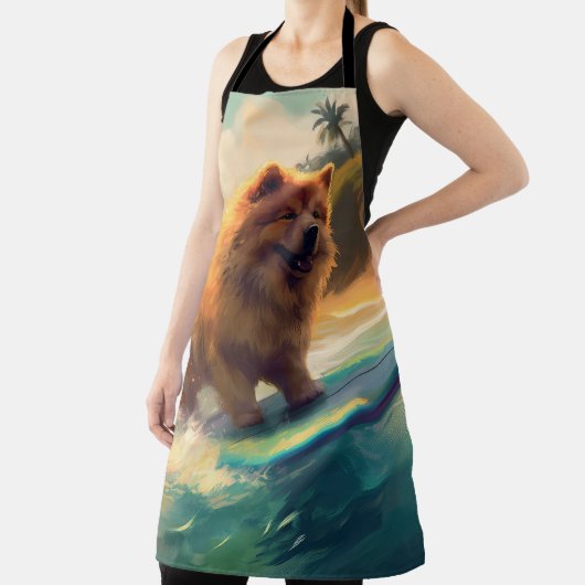 Chow Chow Beach Surfen Malerei Schürze (InSitu)