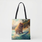 Chow Chow Beach Surfen Malerei Tasche (Vorderseite)