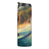 Chow Chow Beach Surfen Malerei Thermosbecher (Nach rechts gedreht)