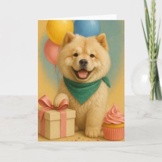 Chow Chow Birthday Karte (Vorderseite)