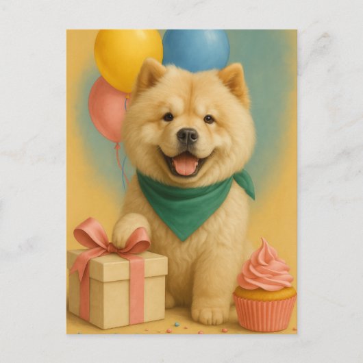 Chow Chow Birthday Postkarte (Vorderseite)