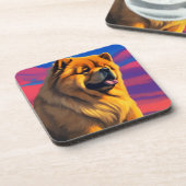 Chow Chow Cainting Getränkeuntersetzer (Linke Seite)