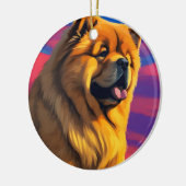 Chow Chow Cainting Keramik Ornament (Links)