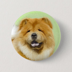 Chow Chow Cainting - Niedliche Original Hunde Art Button