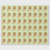 Chow Chow Cainting - Niedliche Original Hunde Art Geschenkpapier (Flach)