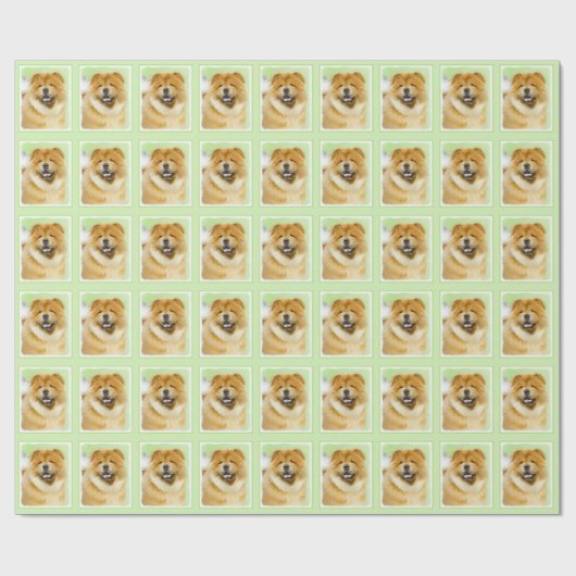 Chow Chow Cainting - Niedliche Original Hunde Art Geschenkpapier (Flach)