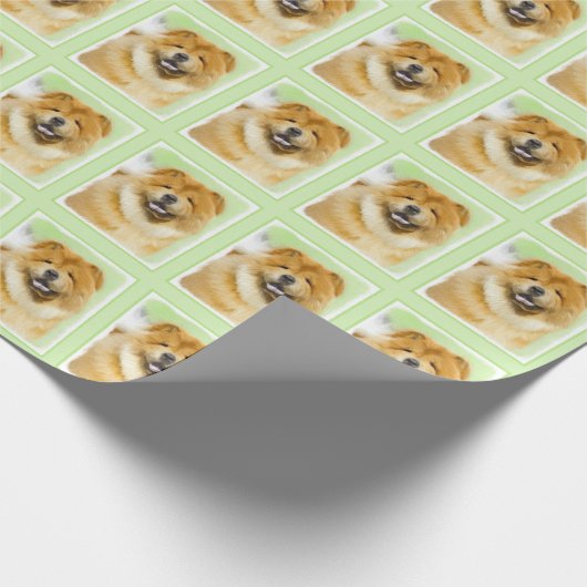 Chow Chow Cainting - Niedliche Original Hunde Art Geschenkpapier (Ecke)
