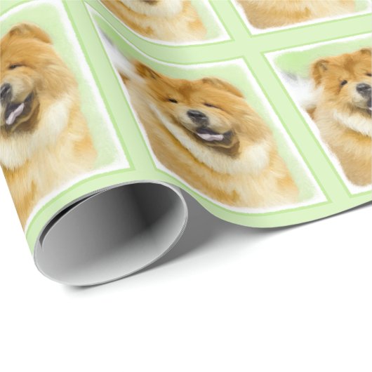 Chow Chow Cainting - Niedliche Original Hunde Art Geschenkpapier (Rolleneckpunkt)