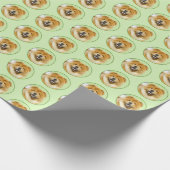 Chow Chow Cainting - Niedliche Original Hunde Art Geschenkpapier (Ecke)
