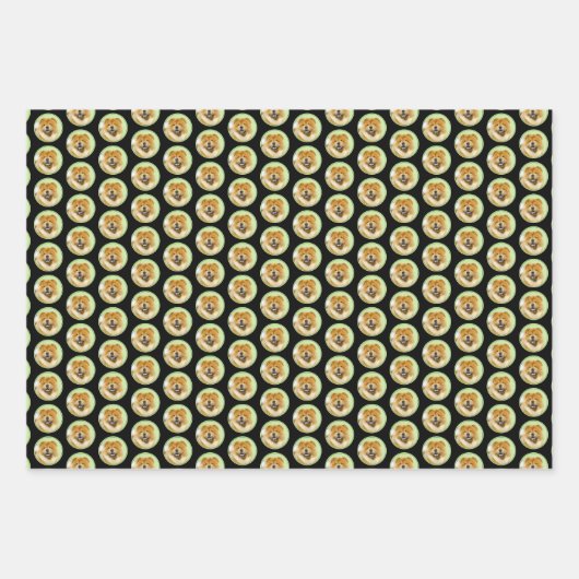 Chow Chow Cainting - Niedliche Original Hunde Art Geschenkpapier Set (Vorderseite 3)