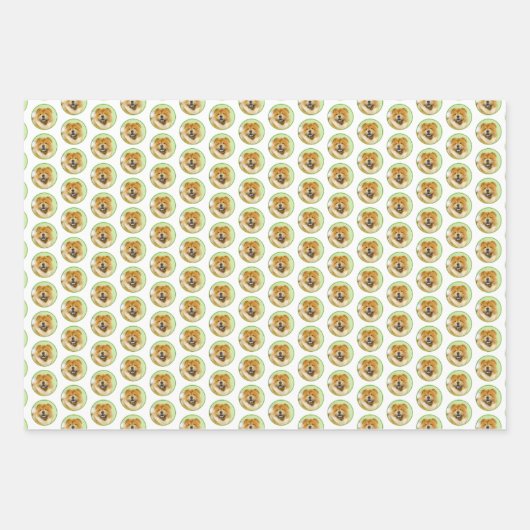 Chow Chow Cainting - Niedliche Original Hunde Art Geschenkpapier Set (Vorderseite 2)