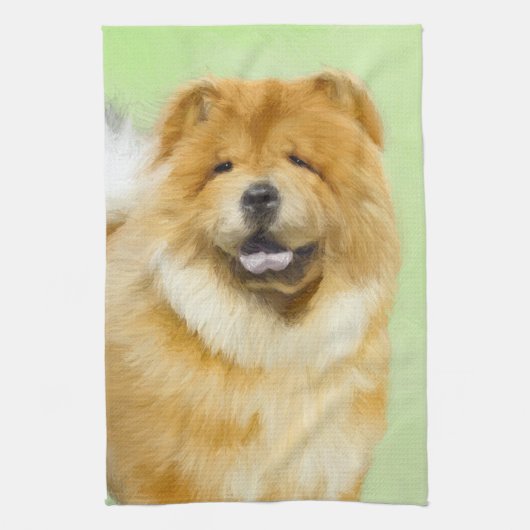 Chow Chow Cainting - Niedliche Original Hunde Art Geschirrtuch (Vertikal)