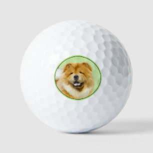 Chow Chow Cainting - Niedliche Original Hunde Art Golfball