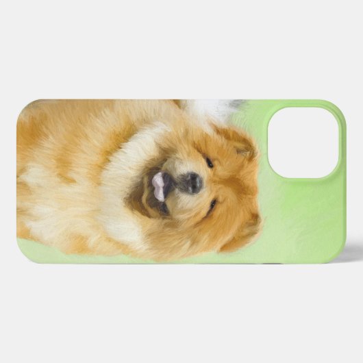 Chow Chow Cainting - Niedliche Original Hunde Art iPhone Hülle (Rückseite (Horizontal))